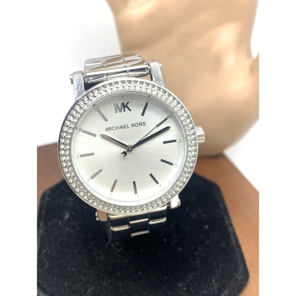 Michael Kors Women's Watch MK7347 Corey Quartz Gemmed Silver Stainless Steel - Picture 13 of 14